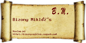 Bizony Miklós névjegykártya