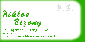 miklos bizony business card