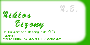 miklos bizony business card